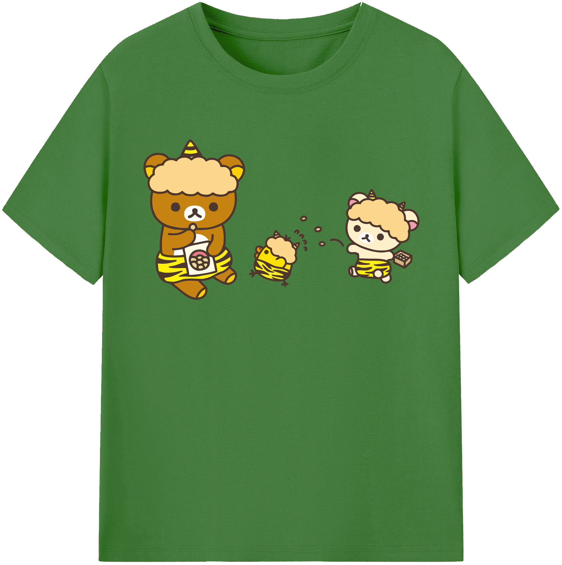 （画像用） リラックマ リラックマ キイロイトリ Rilakkuma Korilakkuma Kiiroitori レディースカジュアルプリントTシャツ（綿100％）